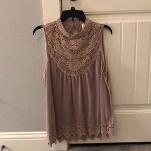 Purple high neck tank top